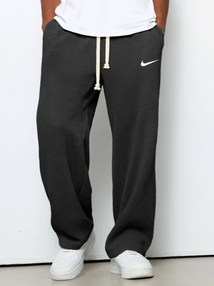 nike – casual sports textured trousers