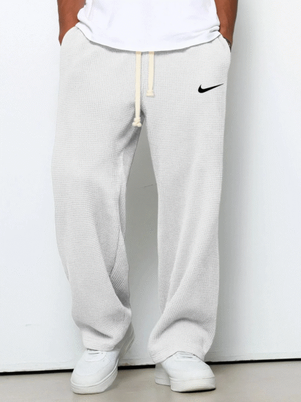 nike – casual sports textured trousers