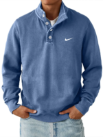 Nike - Men's Trendy Loose Solid Color Stand Collar Sweatshirt - Image 3