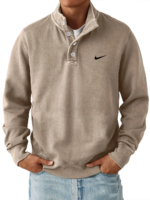 Nike - Men's Trendy Loose Solid Color Stand Collar Sweatshirt - Image 4